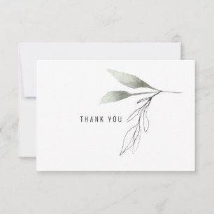  Botanical Personalized Script Name Thank You Card