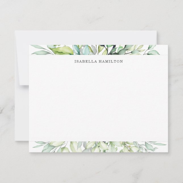 Botanical Personalized Stationery Note Card (Front)