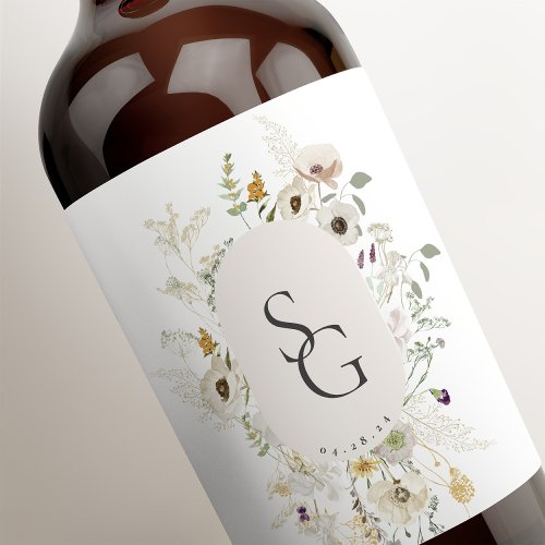 Botanical Personalized Wine Label