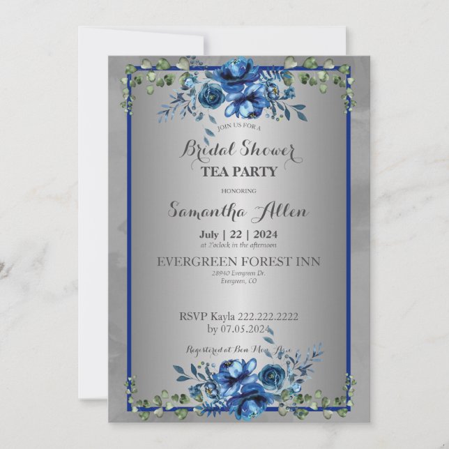 Botanical Petals of Love: Join Us for a Bridal Invitation (Front)