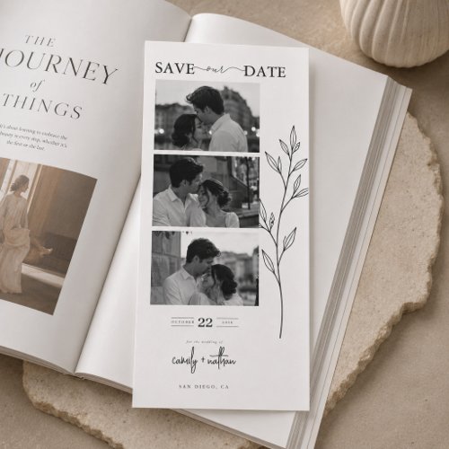 Botanical Photo Booth Save the Date Wedding Card.