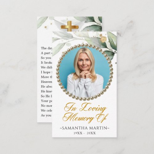 Botanical Photo Funeral Prayer Card