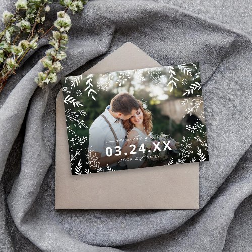 Botanical Photo Overlay Save the Date