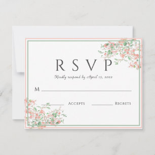 Botanical Pink and Green Boho Wedding Card