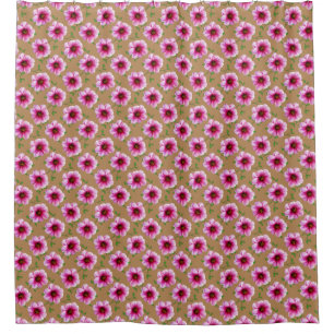 Botanical Pink Dahlia Flower on any Color Shower Curtain