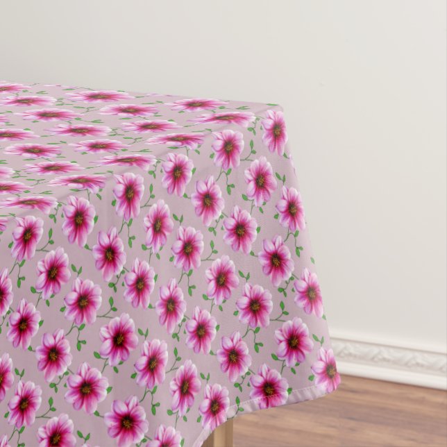 Botanical Pink Dahlia Flower on any Color Tablecloth (In Situ)