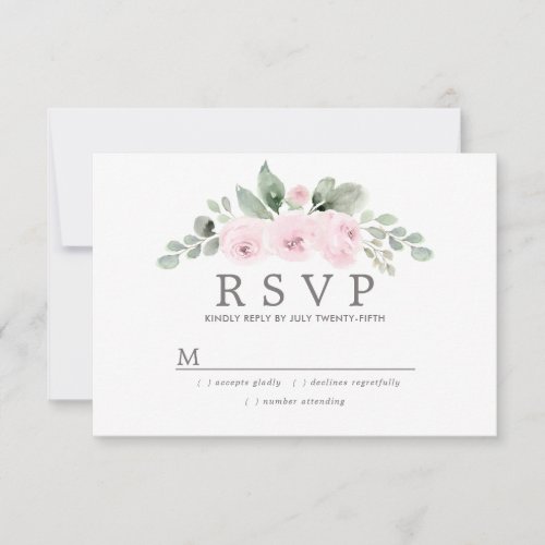 Botanical Pink Floral Wedding RSVP