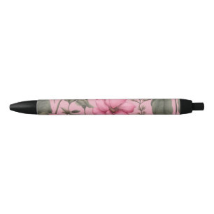 Botanical pink flowers pattern pen