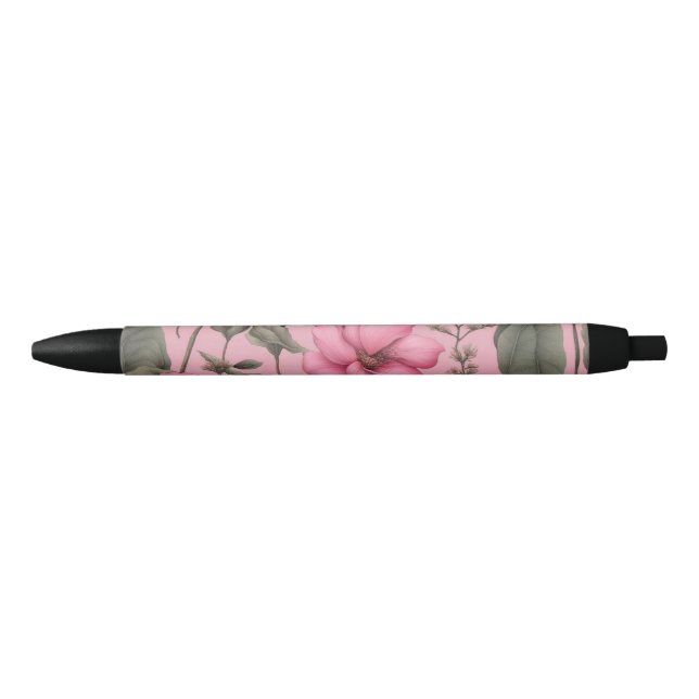 Botanical pink flowers pattern pen (Front)