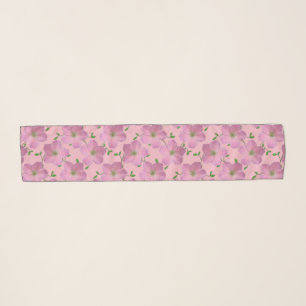 Botanical Pink Geranium Garden Flower Scarf