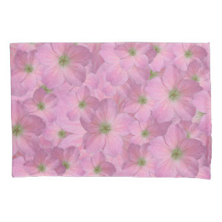 Botanical Pink Geranium  Pillow Case