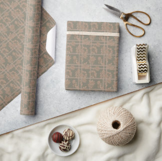 Botanical Plaid Wrapping Paper