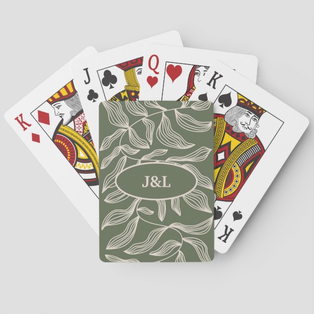 Botanical Plant Flowers J&L  Poker Cards (Back)