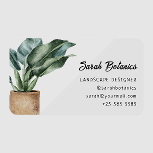 Botanical Plant Minimalist Greenery Nature Clear Business Cards