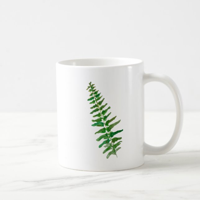 Botanical Plant Printmaking Green Painting Art Cof Coffee Mug (Right)