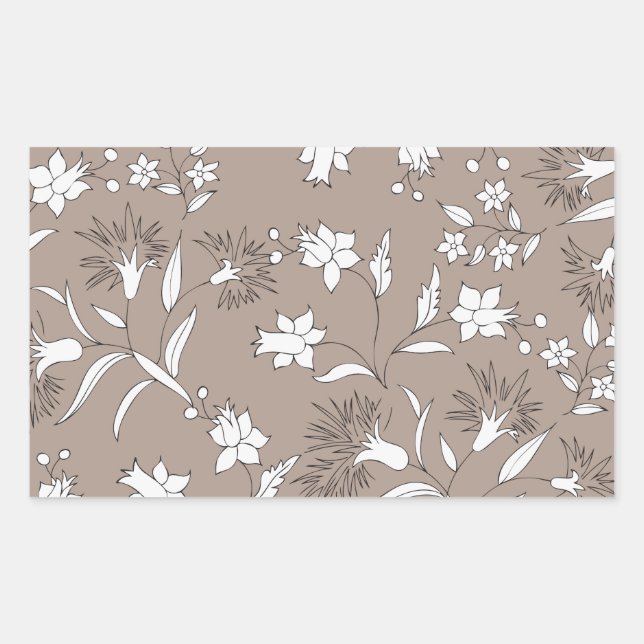 botanical plants rectangular sticker (Front)