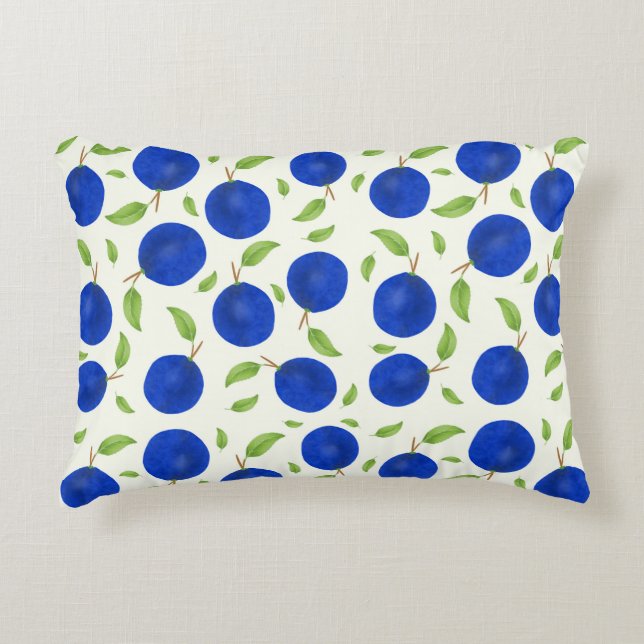 Botanical Plums Collection Ivory Accent Pillow (Front)