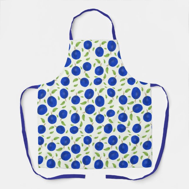 Botanical Plums Collection Ivory Apron (Front)
