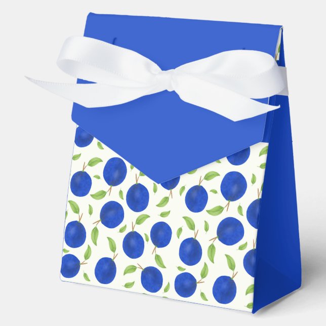 Botanical Plums Collection Ivory Favor Boxes (Front)