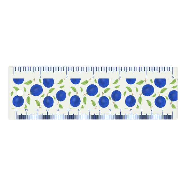 Botanical Plums Collection Ivory Ruler (Front)
