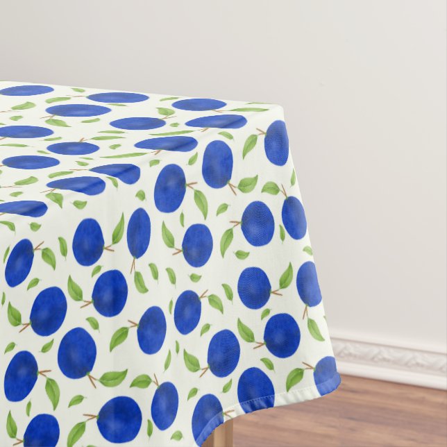 Botanical Plums Collection Ivory Tablecloth (In Situ)