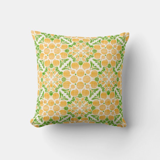 Botanical Pop-Citrus Throw Pillow (Front)