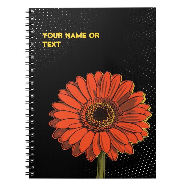 Botanical Pop Explosion: The Neon Barberton Daisy Notebook (Front)