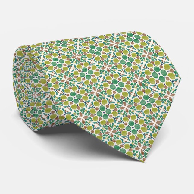 Botanical Pop - Olive Neck Tie (Rolled)