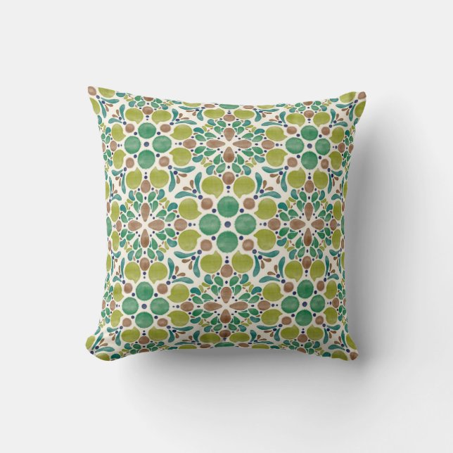Botanical Pop - Olive Throw Pillow (Front)