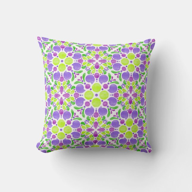Botanical Pop_Vinyard Throw Pillow (Front)