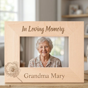 Botanical Poppy Memorial Grandmother Tribute Engraved Frames