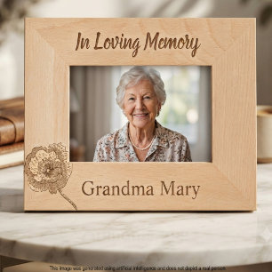 Botanical Poppy Memorial Grandmother Tribute Engraved Frames
