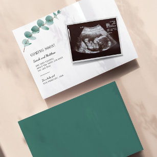 Botanical Pregnancy Announcement Baby Sonogram