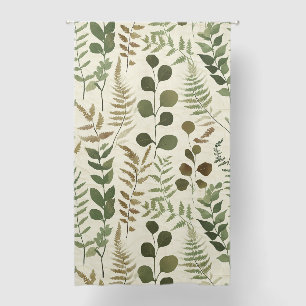 Botanical Pressed Leaves Pattern – Fern Print Blackout Curtains