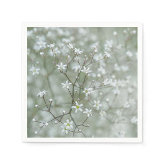 Botanical Pretty Baby's Breath Flower Photography Napkins