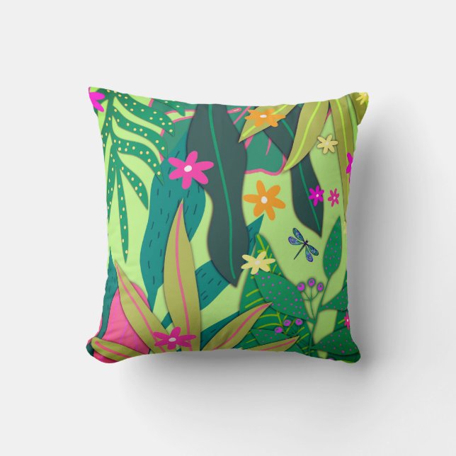 Botanical Print #12 Sangria Throw Pillow (Front)