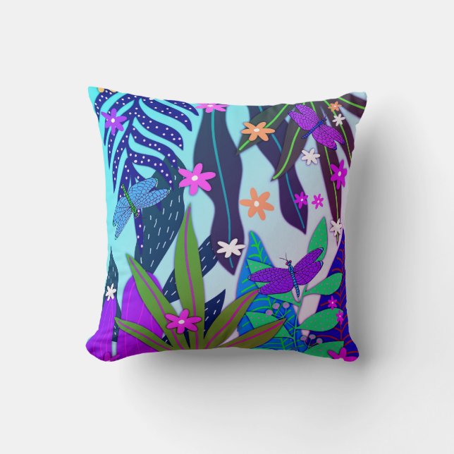 Botanical Print #13 Miami Throw Pillow (Front)