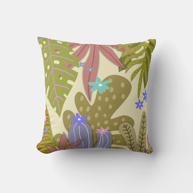Botanical Print #7 Throw Pillow (Front)