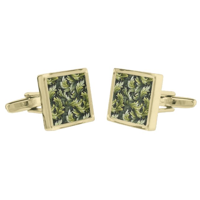 Botanical Print Cufflinks  (Angled)