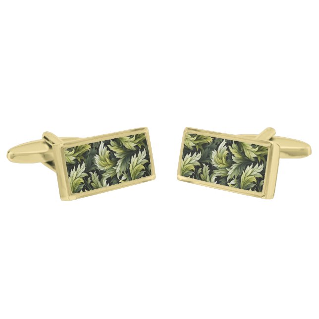 Botanical Print Cufflinks  (Angled)