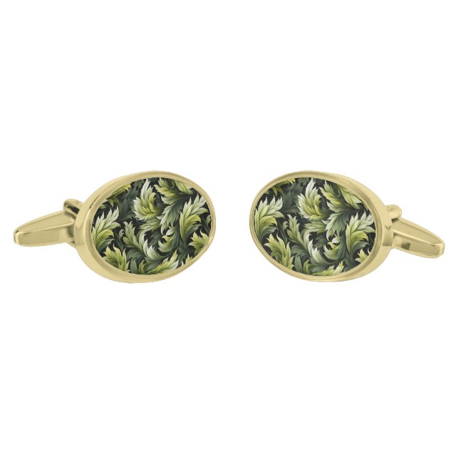 Botanical Print Cufflinks  (Angled)