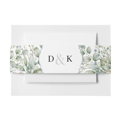 Botanical Print  Invitation Belly Band