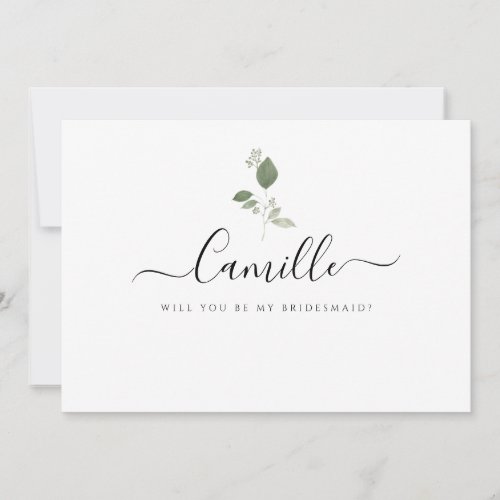 Botanical Proposal Will You Be My Bridesmaid Card