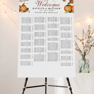 Botanical Pumpkin Fall Wedding Alphabetical Seat Foam Board