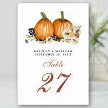 Botanical Pumpkin Rustic Autumn Fall Wedding Table Number<br><div class="desc">Fall in Love Botanical Pumpkin Rustic Autumn Fall Wedding Table Number. All the texts are pre-arranged for you to personalize easily and quickly with your own details.</div>