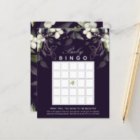 Botanical Purple | Baby Shower Bingo Game Card