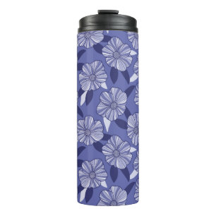Botanical Purple Floral Line Art Thermal Tumbler
