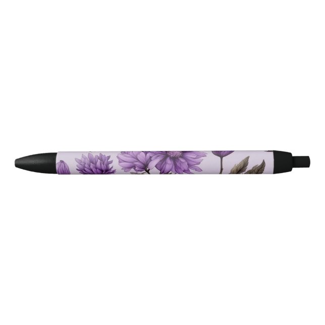 Botanical purple flowers pattern pen (Front)
