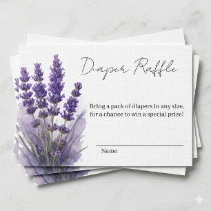 Botanical Purple Lavender Baby Shower Diaper Raffl Enclosure Card