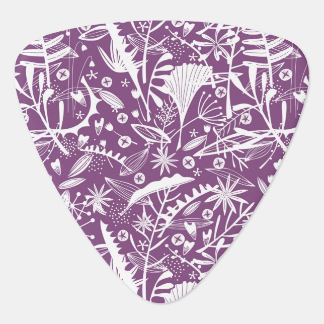 Botanical Purple Modern Guitar Pick (Front)